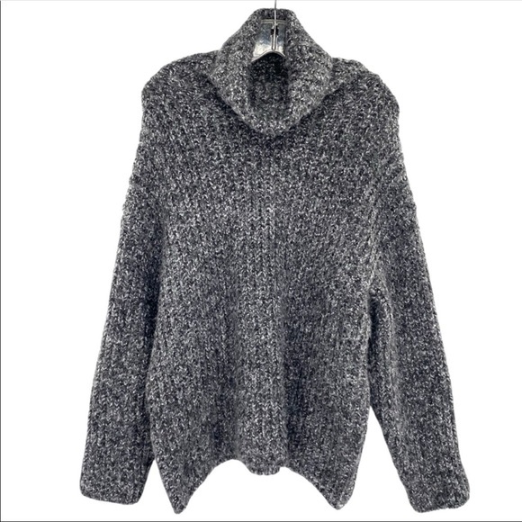 Zara High Collar Oversized Chunky Knit Sweater - Picture 1 of 8